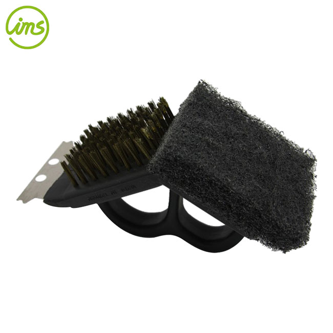 handheld bbq grill brush scrubber | 2-in-1 grill cleaning tool